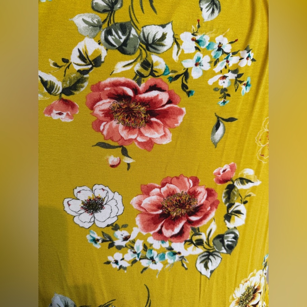 Torrid Yellow Floral Supersoft Tiered Babydoll Tank - Torrid Size 3 (22-24, 3X) - Picture 12 of 16